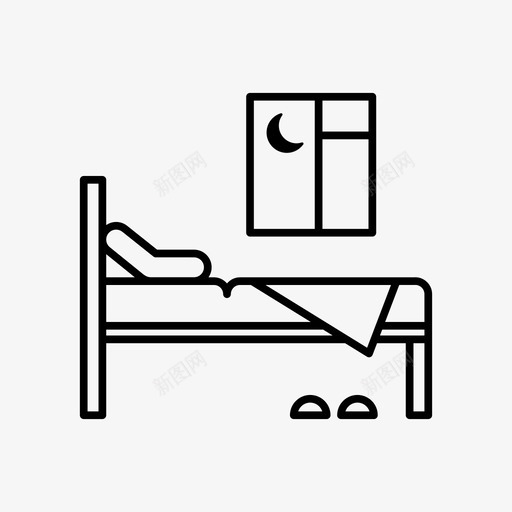 夜晚窗户运动鞋图标svg_新图网 https://ixintu.com 休息 夜晚 室内 家 月亮 梦 睡觉 窗户 运动鞋