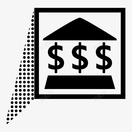 银行存款机构金融机构图标svg_新图网 https://ixintu.com 取款 国库 基金 存款机构 收入 符号 货币 透视符号 金融机构 银行