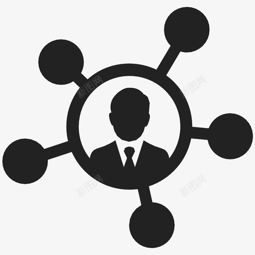 营销社交个人资料图标svg_新图网 https://ixintu.com 个人 个人资料 商人 社交 网络 节点 营销 连接 通信