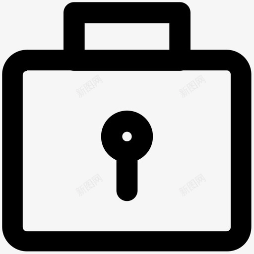 商务包安全粗体线图标svg_新图网 https://ixintu.com 商务包 安全粗体线图标