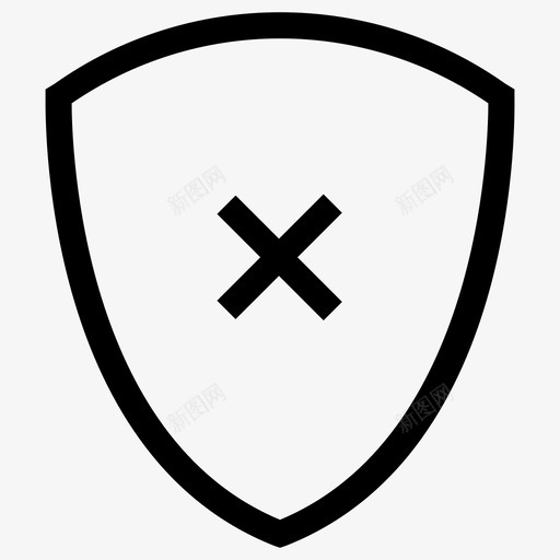屏蔽取消弱不确定图标svg_新图网 https://ixintu.com 不安全 不确定 危险 屏蔽交叉 屏蔽取消 弱 暴露 有风险 用户界面图标 移除 防火墙