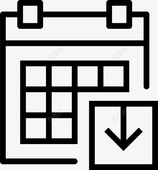 日历网站计划图标svg_新图网 https://ixintu.com smashicons互动大纲 下载日历 互动 年度 彩色 日期 每月 组织 网站 计划