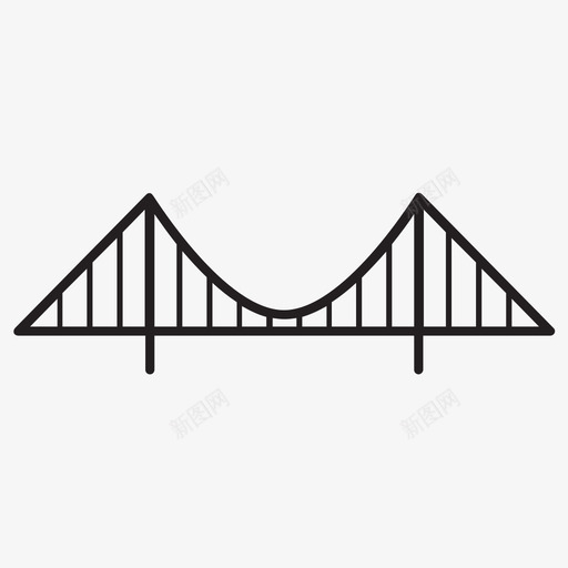 悬索桥图标svg_新图网 https://ixintu.com 悬索桥