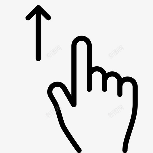 向上滑动信息手图标svg_新图网 https://ixintu.com 信息 向上滑动 增强 平滑手势 手 手势 手指 波段 电子商务 触摸 预测