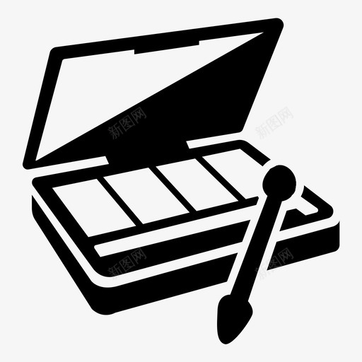 眼影眼罩战争颜料图标svg_新图网 https://ixintu.com 化妆 化妆品 战争颜料 烟熏眼 眼影 眼罩 美容产品 调色板