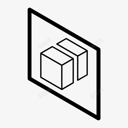 切片存储增加图标svg_新图网 https://ixintu.com 三维 几何体 切片 增加 存储 布尔值 带 房屋 立方体 视觉