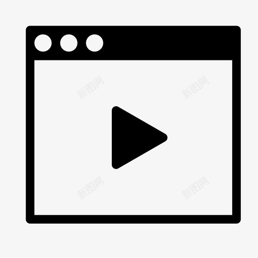浏览器网站手表图标svg_新图网 https://ixintu.com 剪辑 平滑填充界面 应用程序 手表 播放 浏览器 电影 界面 窗口 网站 视频