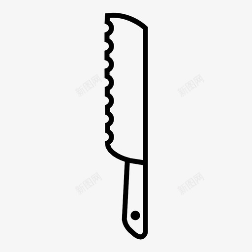 面包刀切片工具锐边图标svg_新图网 https://ixintu.com 刀具 刀片 切片工具 厨房用具 实用编织物 锐边 锯子 面包刀