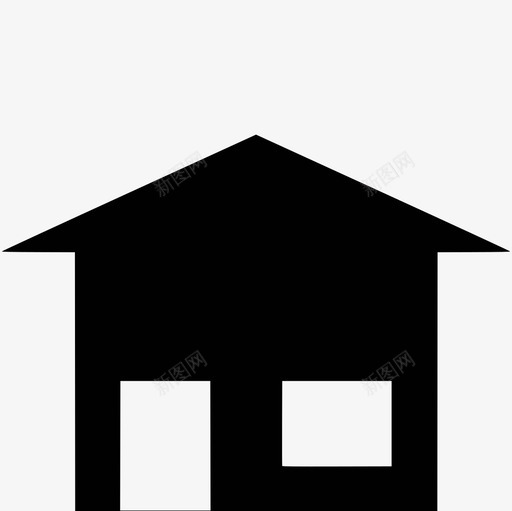 家门家庭图标svg_新图网 https://ixintu.com 地方 宠物 家 家庭 屋顶 房子 窗户 门