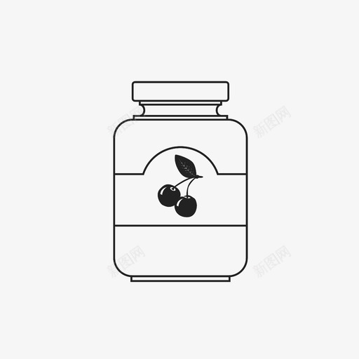 樱桃酱物品食物图标svg_新图网 https://ixintu.com 材料 樱桃酱 水果 物品 食物