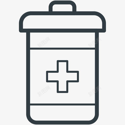 药品罐医疗和健康向量线图标svg_新图网 https://ixintu.com 医疗和健康向量线图标 药品罐