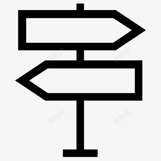 路标指路标导航图标svg_新图网 https://ixintu.com ui线图标 导航 指路标 方向标 标志 箭头 路标