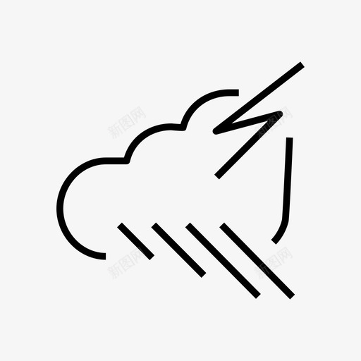 风暴类型天空图标svg_新图网 https://ixintu.com 下雨 云 倾盆大雨 天气 天空 寒冷 气体 气象学 类型 预报 风暴