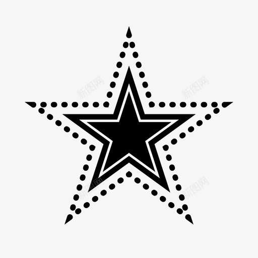 星7星线星图标svg_新图网 https://ixintu.com 共7星 几何星 星 星7 点 线星 细星 蓝星 虚线