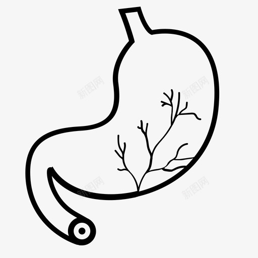胃身体消化图标svg_新图网 https://ixintu.com 人 健康 吃 器官 消化 胃 身体 静脉