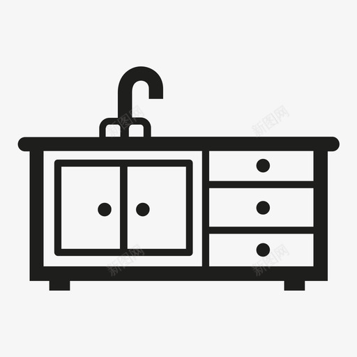 厨房水槽清洁盘子图标svg_新图网 https://ixintu.com 卫生 厨房水槽 家具 水龙头 洗涤 清洁 漂洗 盘子
