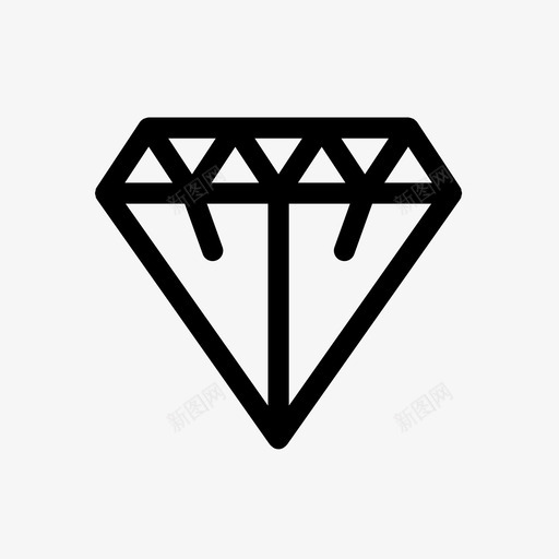 钻石贵宾宝石图标svg_新图网 https://ixintu.com 价值 宝石 宝藏 戒指 昂贵 珠宝 硬 线图标用户界面 贵宾 钻石 顶部