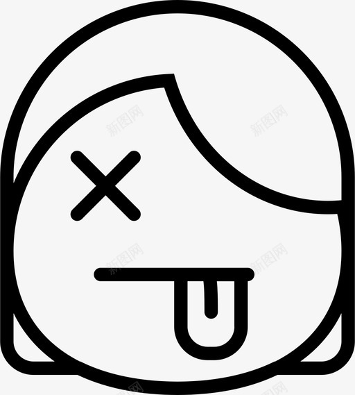 死亡结束生命图标svg_新图网 https://ixintu.com 女孩 存在 完成 感觉 死亡 生命 粉碎图标表情轮廓 结束 脸 表情 过期