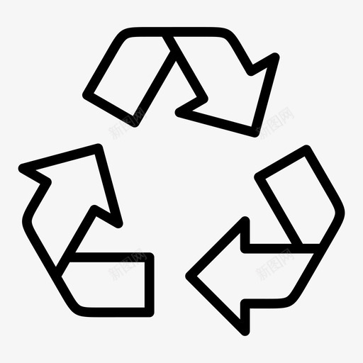 回收标记生态图标svg_新图网 https://ixintu.com 三角形箭头 再次 回收 标记 生态 箭头 连续