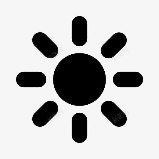 太阳红色光线图标svg_新图网 https://ixintu.com 亮度 光线 天气 太阳 橙色 炎热 白天 红色 阳光
