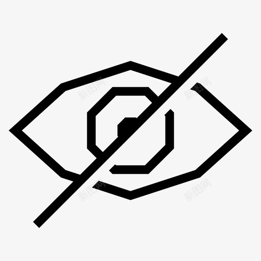 看不见隐藏眼睛图标svg_新图网 https://ixintu.com 动作 有角度的动作 看不见 眼睛 隐藏
