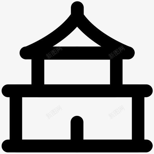 寺庙亚洲佛教图标svg_新图网 https://ixintu.com 亚洲 佛教 冥想 城堡小屋 天坛 寺庙 崇拜 建筑大胆的线图标 教堂 禅宗