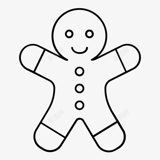 姜饼人脆饼干雪图标svg_新图网 https://ixintu.com 口香糖滴 咬 圣诞提纲 圣诞饼干 姜片 姜饼人 脆饼干 雪 食物