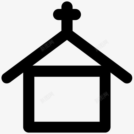 教堂圣诞粗线条图标svg_新图网 https://ixintu.com 圣诞粗线条图标 教堂