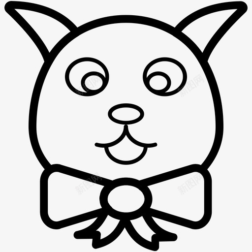 兔子脸圣诞线图标svg_新图网 https://ixintu.com 兔子脸 圣诞矢量线图标