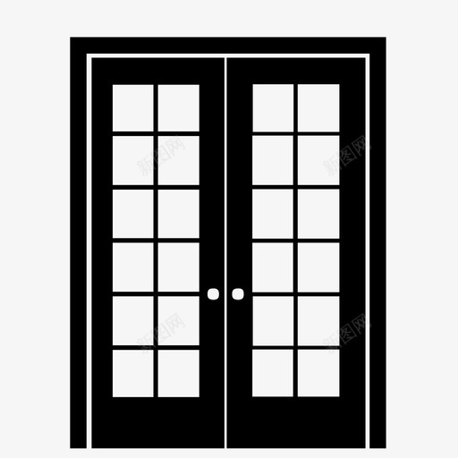 法式门入口图标svg_新图网 https://ixintu.com 乐趣 入口 出口 法式门 设计