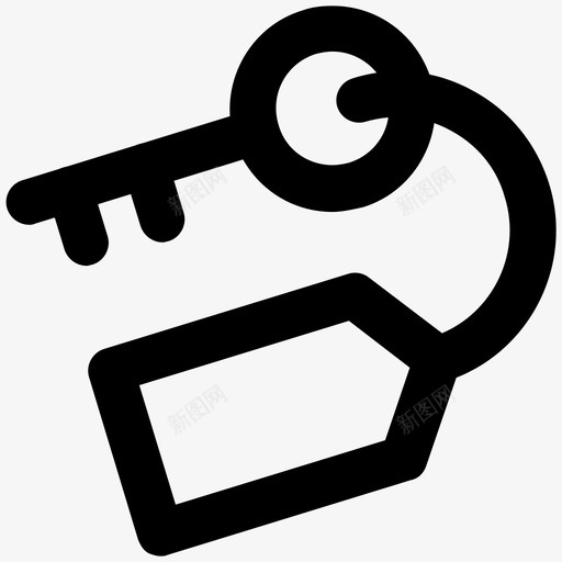 钥匙标签酒店粗体线条图标svg_新图网 https://ixintu.com 酒店粗体线条图标 钥匙标签