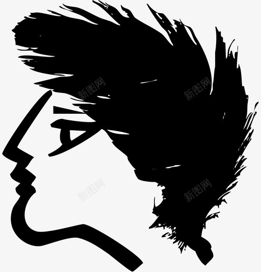 男人眼睛羽毛图标svg_新图网 https://ixintu.com 人 侧面 头 头发 男人 眼睛 羽毛 脖子 鼻子