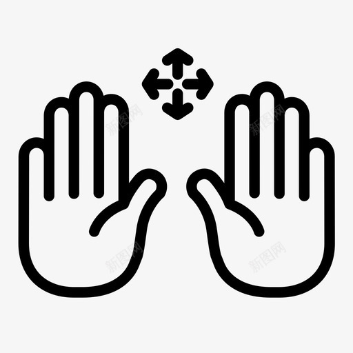 拖动触摸屏拉伸图标svg_新图网 https://ixintu.com 单击 双手 手势 手势集合 拉伸 拖动 移动 触摸屏 调整大小 重新定位