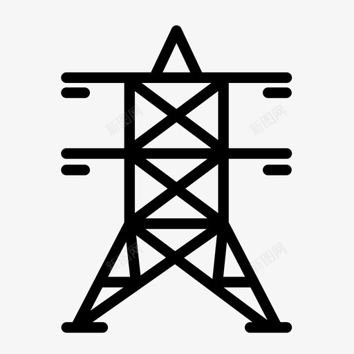 输电塔结构尖塔图标svg_新图网 https://ixintu.com 卫星 尖塔 无线电波 电力 电塔 结构 蜂窝塔 输电塔