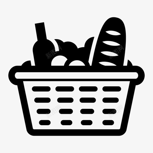 购物篮市场杂货图标svg_新图网 https://ixintu.com 填充 市场 携带 杂货 满 购买 购物篮 超市 食品