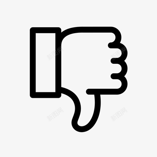 拇指向下不赞成投票图标svg_新图网 https://ixintu.com 不可接受 不同 不喜欢 不赞成 手 手指向下 投票 拇指向下 最喜欢 线图标用户界面 选择