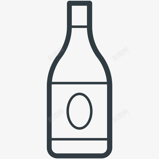 酒瓶食物线图标svg_新图网 https://ixintu.com 酒瓶 食物矢量线图标