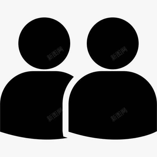 双人用户剪影人类3填充图标svg_新图网 https://ixintu.com 人类3 双人用户剪影 填充