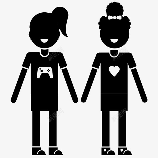 女孩姐妹马尾图标svg_新图网 https://ixintu.com 友谊 同学 女孩 姐妹 孩子 家庭 心 爱 玩伴 青年 马尾
