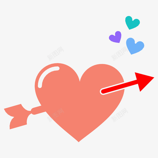 情人节浪漫爱情图标svg_新图网 https://ixintu.com 丘比特之箭 弓 心 情人节 浪漫 爱情