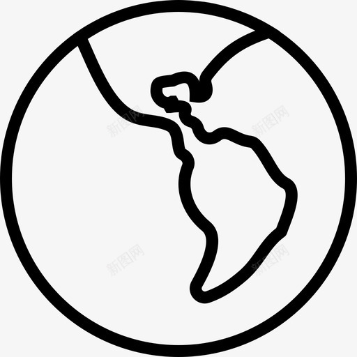 世界大连接图标svg_新图网 https://ixintu.com 世界 南美洲 地球 大 宽 海洋 粉碎图标的基本轮廓 连接