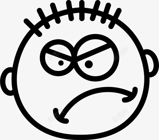 愤怒激烈感觉图标svg_新图网 https://ixintu.com 感觉 愤怒 激烈 男孩 粉碎图标表情符号轮廓 脸 表情