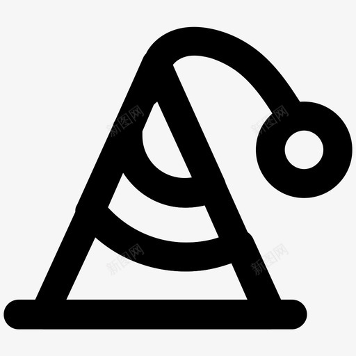 派对帽圣诞粗线条图标svg_新图网 https://ixintu.com 圣诞粗线条图标 派对帽