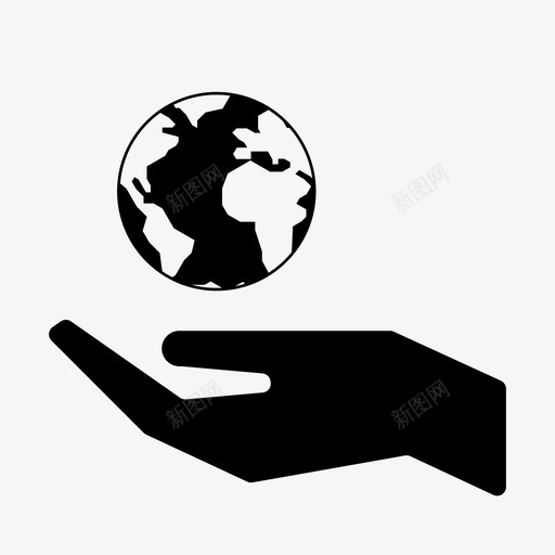 保护拯救地球保存图标svg_新图网 https://ixintu.com 世界 人 保存 保护 力量 手 拯救地球 生态