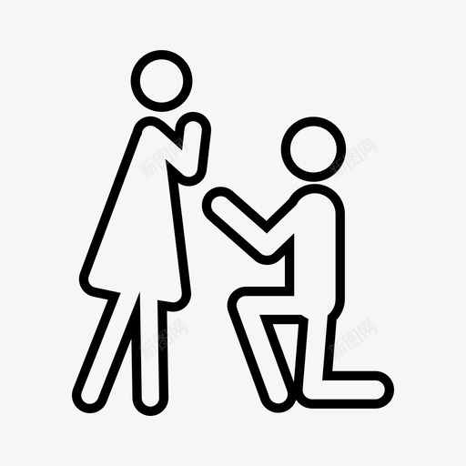 求婚情侣订婚图标svg_新图网 https://ixintu.com 婚姻 情侣 戒指 未婚夫 求婚 爱情 订婚 问题