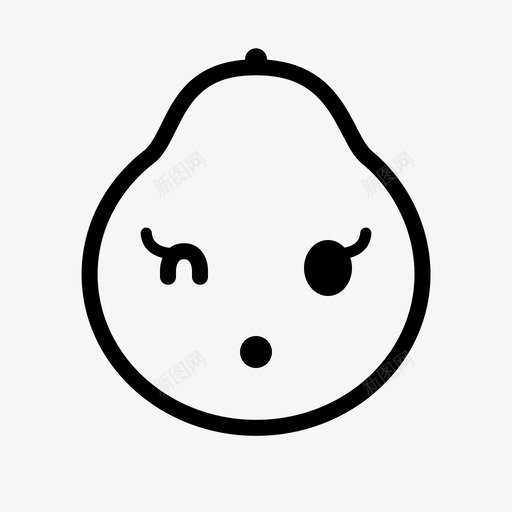 无语头像表情图标svg_新图网 https://ixintu.com 头像 情绪 无语 梨 水果 眨眼 笑脸葡萄柚 脸 葡萄柚 表情