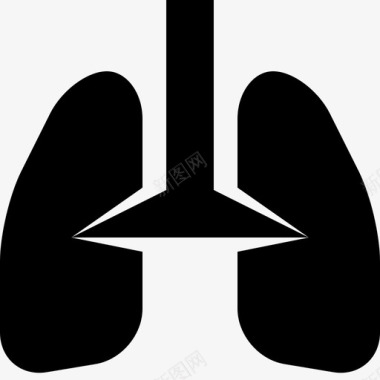 肺呼吸系统粉红色图标图标