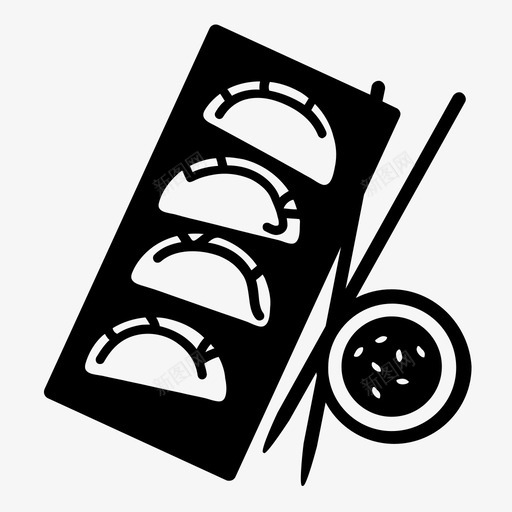 锅贴开胃菜亚洲菜图标svg_新图网 https://ixintu.com 东方风味 亚洲菜 外卖 开胃菜 进餐 锅贴 食物 饺子