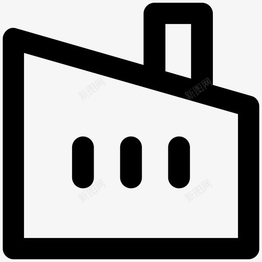 厂房工业粗体线图标svg_新图网 https://ixintu.com 厂房 工业粗体线图标