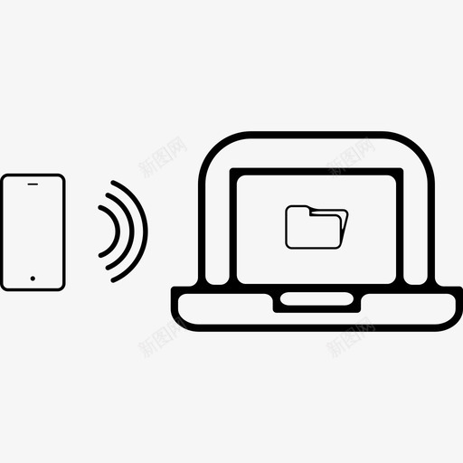 移动电话通过Wifi连接到笔记本电脑电脑手机图标svg_新图网 https://ixintu.com 手机 电脑 移动电话通过Wifi连接到笔记本电脑